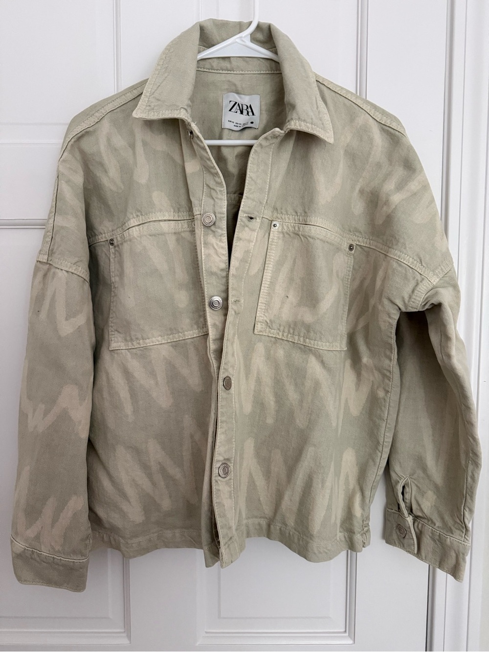 Zara Light Khaki Beige Shirt Jacket